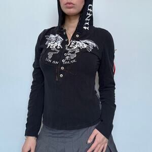 Pepe Jeans Black Hooded Long Sleeve